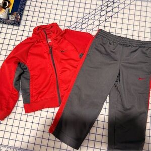 Nike Gray and Red Athletic Wear